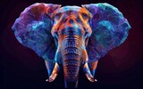 Digital abstract image of a beautiful elephant head