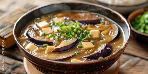 miso soup with eggplants