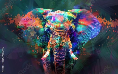 Digital abstract image of a beautiful elephant head