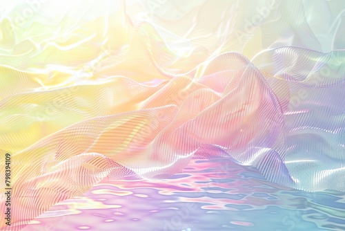 Bright Glow Pastel Gradient Wallpaper with Colorful Mesh Design and Decorative Water Effects