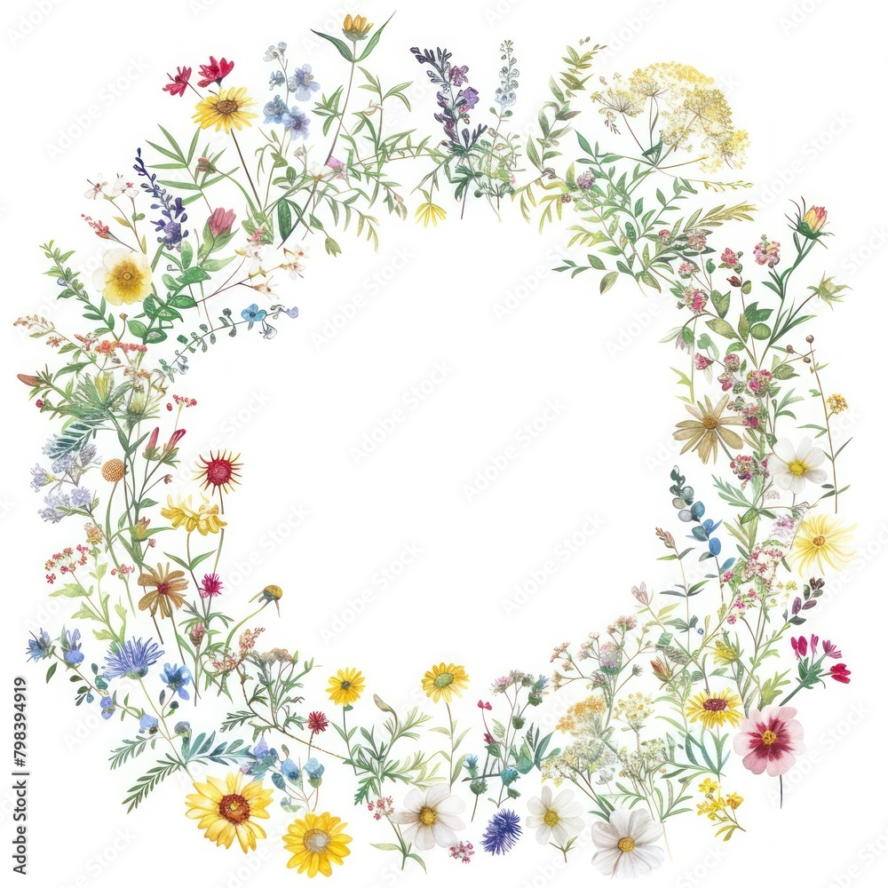 Flower book circle border pattern wreath plant. Flower book circle border pattern wreath plant.