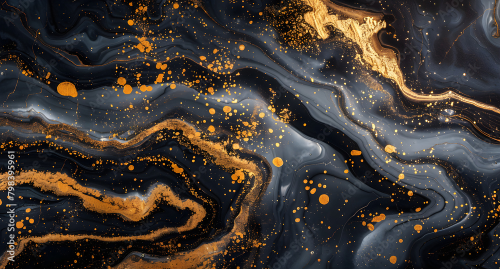 Luxury golden marble texture with black ink abstract art for elegant and sophisticated interior design. Luxury golden marble texture with black ink abstract art for elegant and sophisticated interior design.