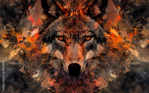 Digital abstract image of beautiful wolf head © Harjo
