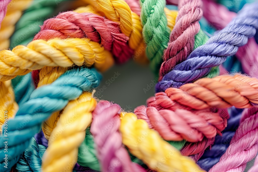 Diverse Partnership Strength Team Rope: Empowering Team Unity Through Colorful Rope Integration, an Autism Metaphor for Circular Group Culture Cohesion