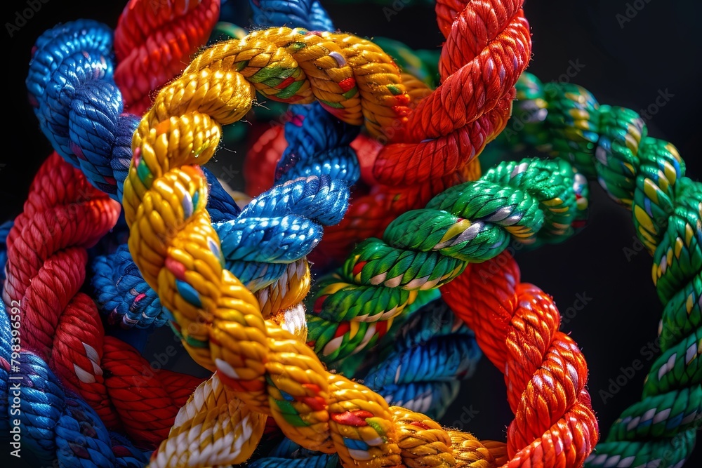 Diverse Partnership Strength: Multicolored Rope Uniting in Autism Metaphor Culture Diverse Partnership Strength: Multicolored Rope Uniting in Autism Metaphor Culture
