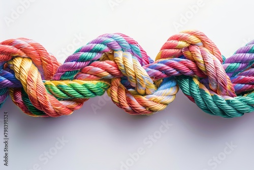 Multicolored Braided Rope: Empowering Unity Diversity Team Synergy Connect