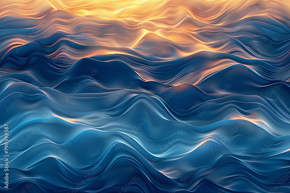 Golden Sunrise to Oceanic Blue: Luxurious Gradient and Textured Elegance in Abstract Velvet Noise Golden Sunrise to Oceanic Blue: Luxurious Gradient and Textured Elegance in Abstract Velvet Noise