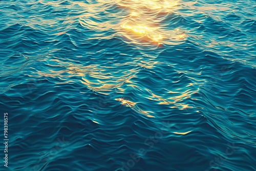 Golden Sunrise Azure Velvet: Luxurious Twilight Water Gradient