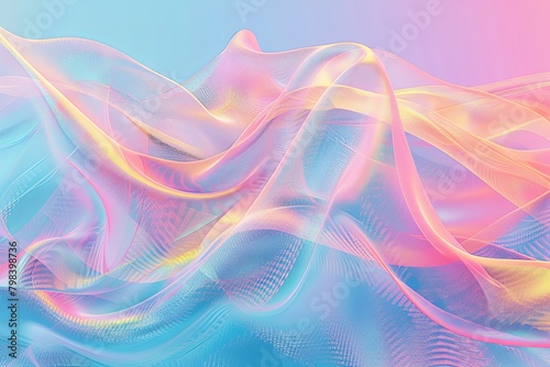 Vibrant Pastel Grainy Noise: Futuristic Holographic Gradient Illustrations