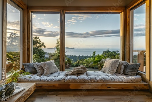Inviting Haven of Relaxation: Wooden Accents and Scenic Views