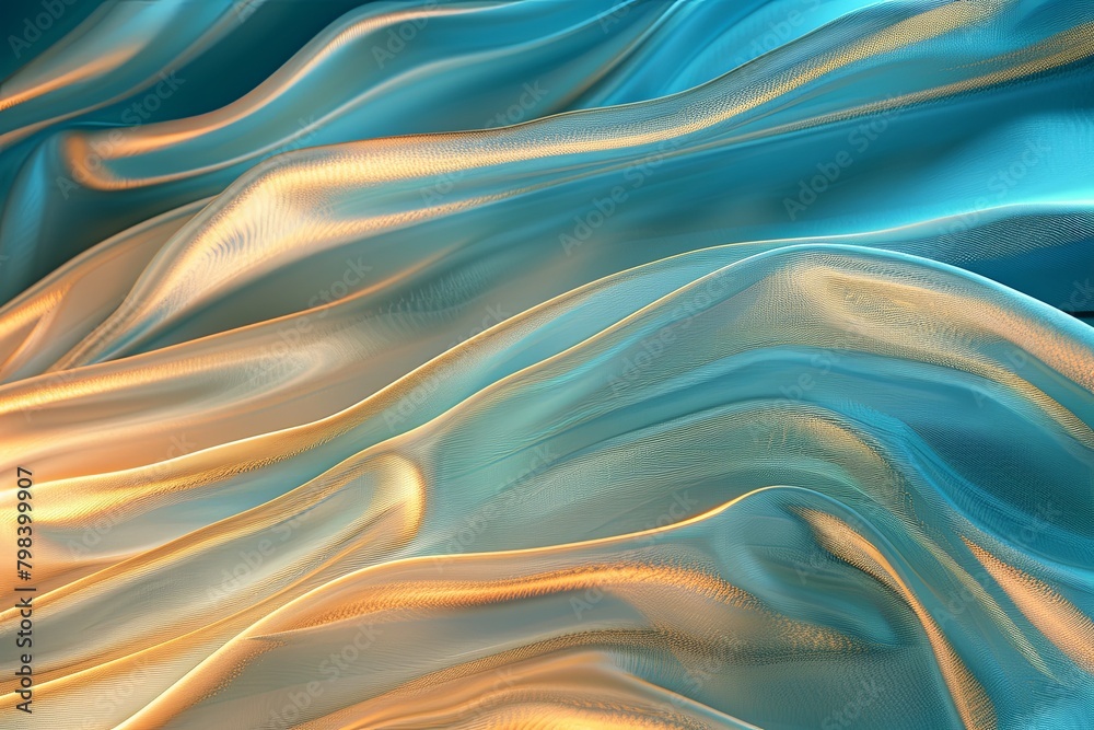 Fototapeta premium Gradient Transition: Luxurious Warm Gold to Cool Blue Velvet Texture