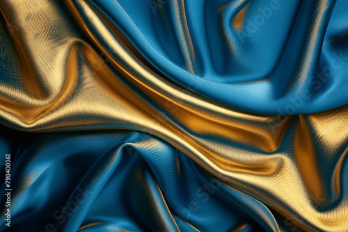 Silken Gold Azure - Luxurious Velvet Gradient with Subtle Noise Detail