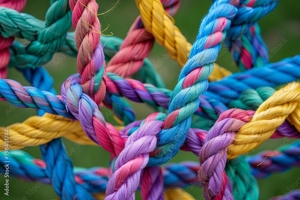 Teamwork through multicolored rope integration for Strengthening Bonds