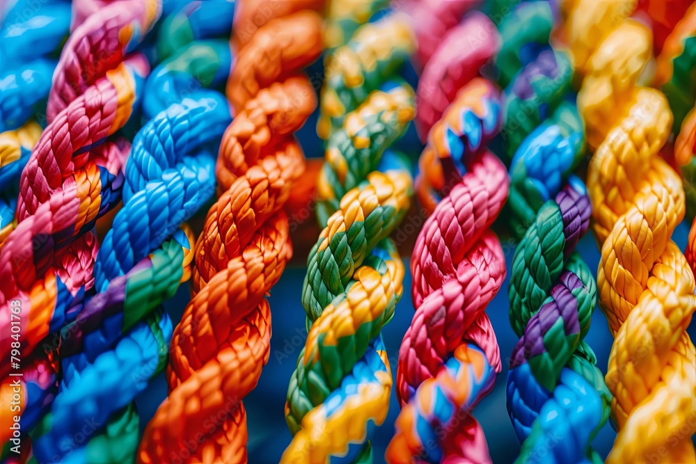 Teamrope Tapestry: Multicolored Strength in Cooperation