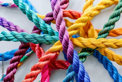 Team Rope: Multicolored Strength in Partnership and Communication