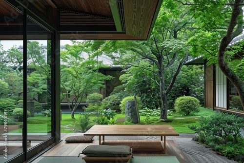 Green Foliage Tranquility: Modern Nature-Inspired Home Decor