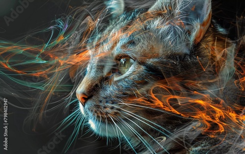 Digital abstract image of beautiful cat head © Harjo