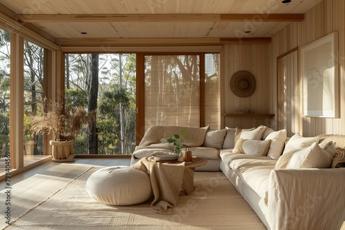 Natural Light and Tree Views in a Spacious and Serene Living Area