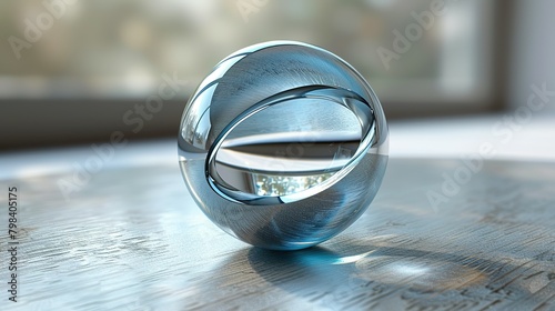 Curved Surface Motion: Orbiting Glass Ball with Metal Ring © Jennifer