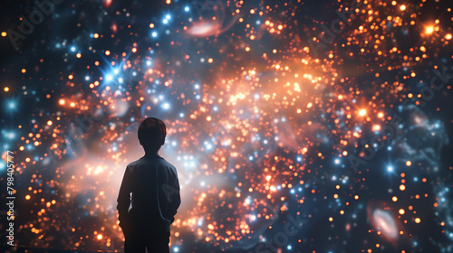 Young Explorer Contemplating the Universe