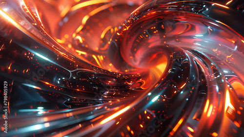 Molten Chrome Vortex: Metallic Fluidity in Motion