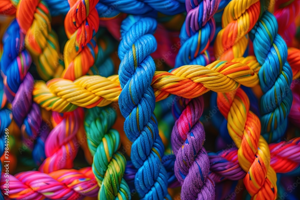 TeamRope Strength: Integrate, Connect, and Support - Colorful Collective Braid