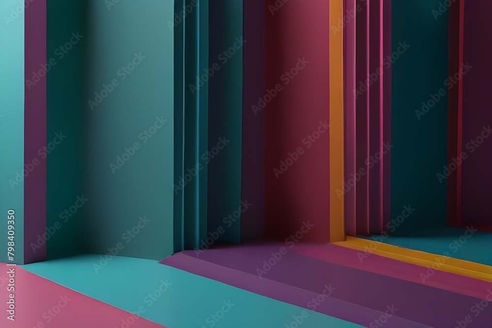 Multicolored Tech Background with a Geometric 3D Structure. Vibrant, Minimal design with Simple Futuristic Forms. 3D Render. Generator AI Multicolored Tech Background with a Geometric 3D Structure. Vibrant, Minimal design with Simple Futuristic Forms. 3D Render. Generator AI