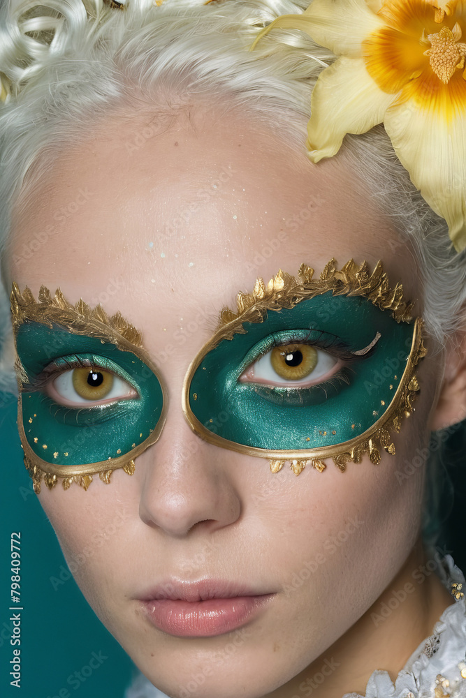 portrait of a woman with a mask portrait of a woman with a mask
