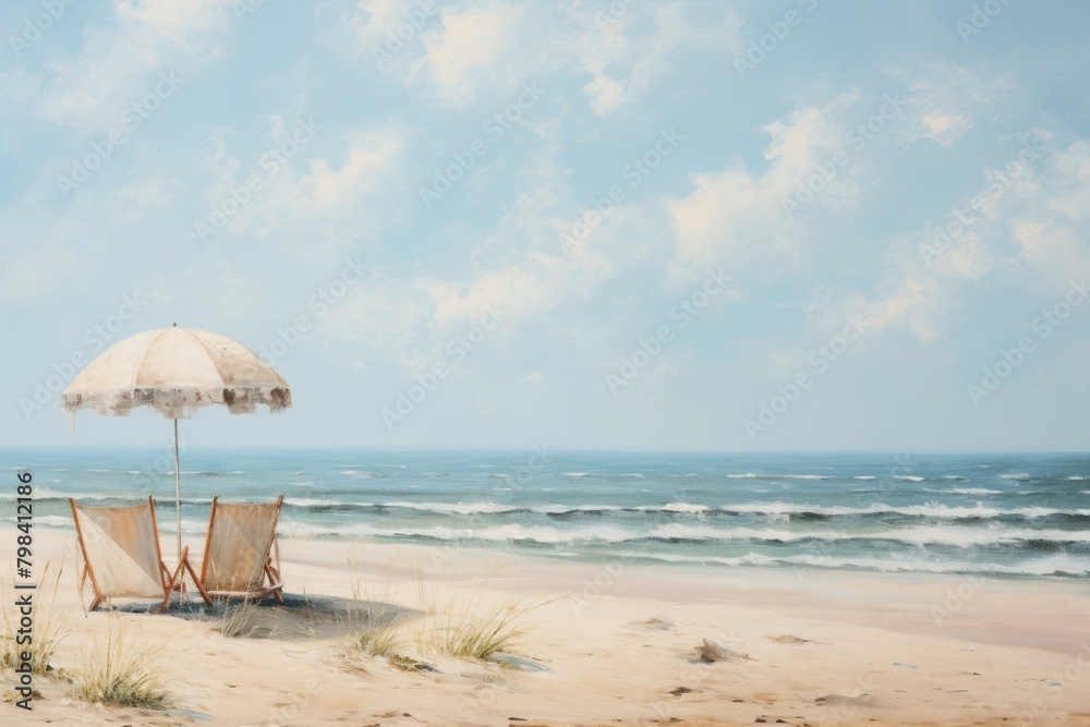 Fototapeta premium Close up pale beach shoreline outdoors horizon.