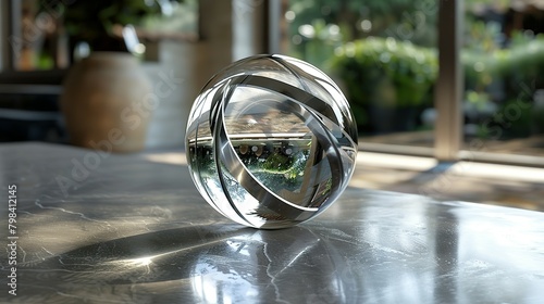 Revolving Orb on Curved Base: A Visual Exploration © Jennifer