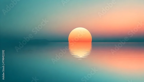 Minimalistic Sunset Artwork Illustration Digital Painting Abstract Graphic Background Design