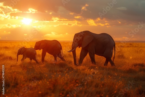 background elephant, Asia Elephant in Thailand, Asia Elephants . Elephant Nature Park, Thailand, Herd of Elephants in Africa walking through the grass in National Park, Tanzania,Thailand, © Sittipol 