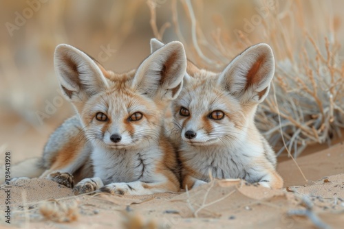 A Desert Fox in the Egyptian Sahara, fennec fox, fennec fox on a white background in studio © Sittipol 