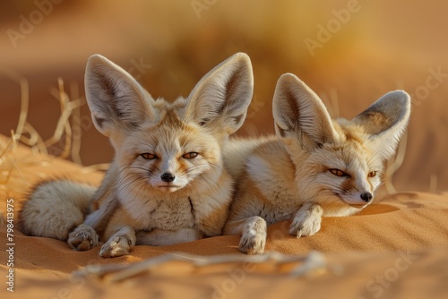 A Desert Fox in the Egyptian Sahara  fennec fox  fennec fox on a white background in studio