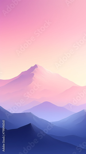 Minimalist abstract mountain illustration © jiejie