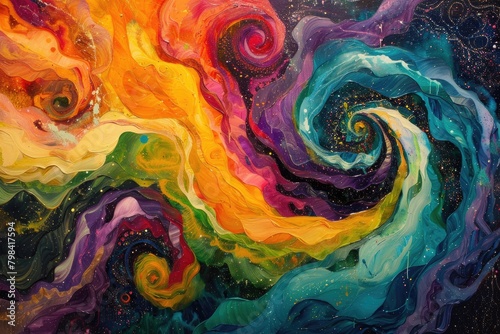 Psychedelic pattern of swirling colors