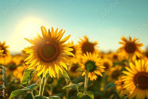 sunflower field in summer