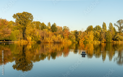 Summer Sunset at Trout Lake view golden hours trees and blue sky