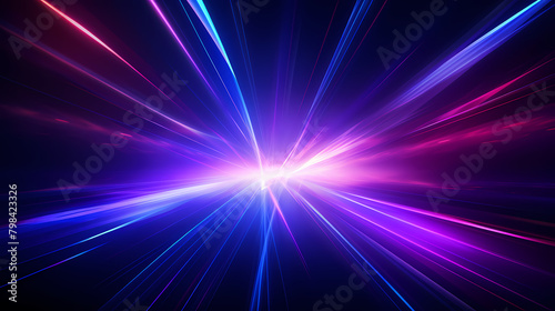 Speed of light background, blue, purple and red neon lights