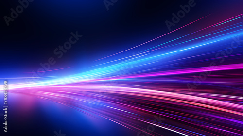 Speed of light background  blue  purple and red neon lights