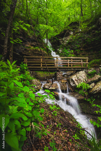 Waterfall flowing through the Ozark Mountains in Arkansas! (ID: 798425312)