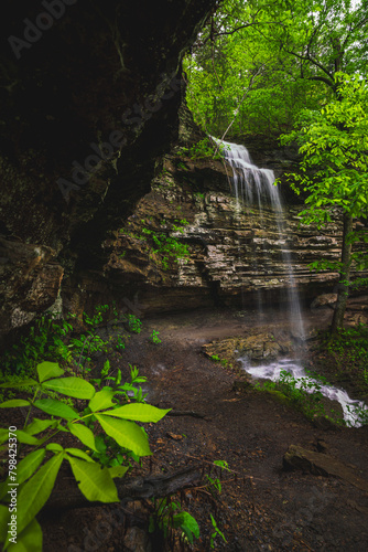 Waterfall flowing through the Ozark Mountains in Arkansas! (ID: 798425370)