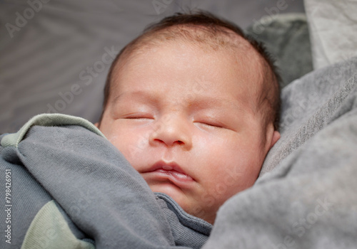 Newborn baby sleeping peacefully