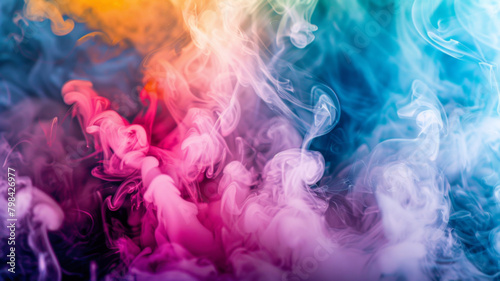 Exploring a Vibrant Vape Club Diverse Flavors  Aromatic Clouds  and smoke. Concept Vape Flavors