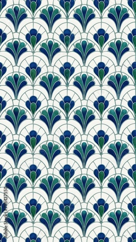 Peacock tile pattern architecture building graphics.