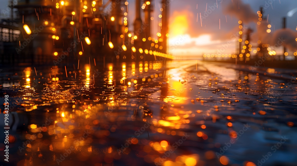 Captivating Nighttime Cityscape Awash in Vibrant Reflections and Mesmerizing Bokeh Lighting Captivating Nighttime Cityscape Awash in Vibrant Reflections and Mesmerizing Bokeh Lighting