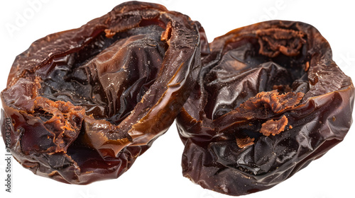  Detailed capture of a pitted date, emphasizing the sticky texture and natural sheen through macro photography, transparent background, PNG Cutout