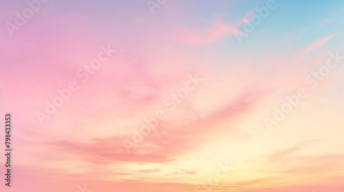 Background formed by a bright pastel authentic sky during sunset. Generative Ai © Witri