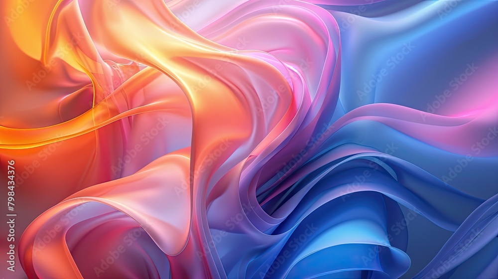A colorful, flowing piece of fabric with a warm orange hue A colorful, flowing piece of fabric with a warm orange hue