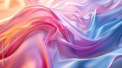 A colorful piece of fabric with a pink  blue  and purple swirl